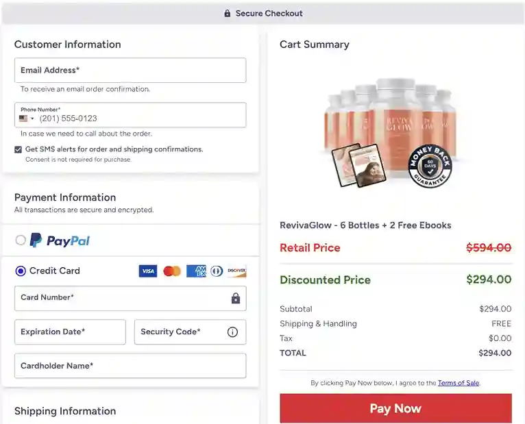 RevivaGlow Order Page